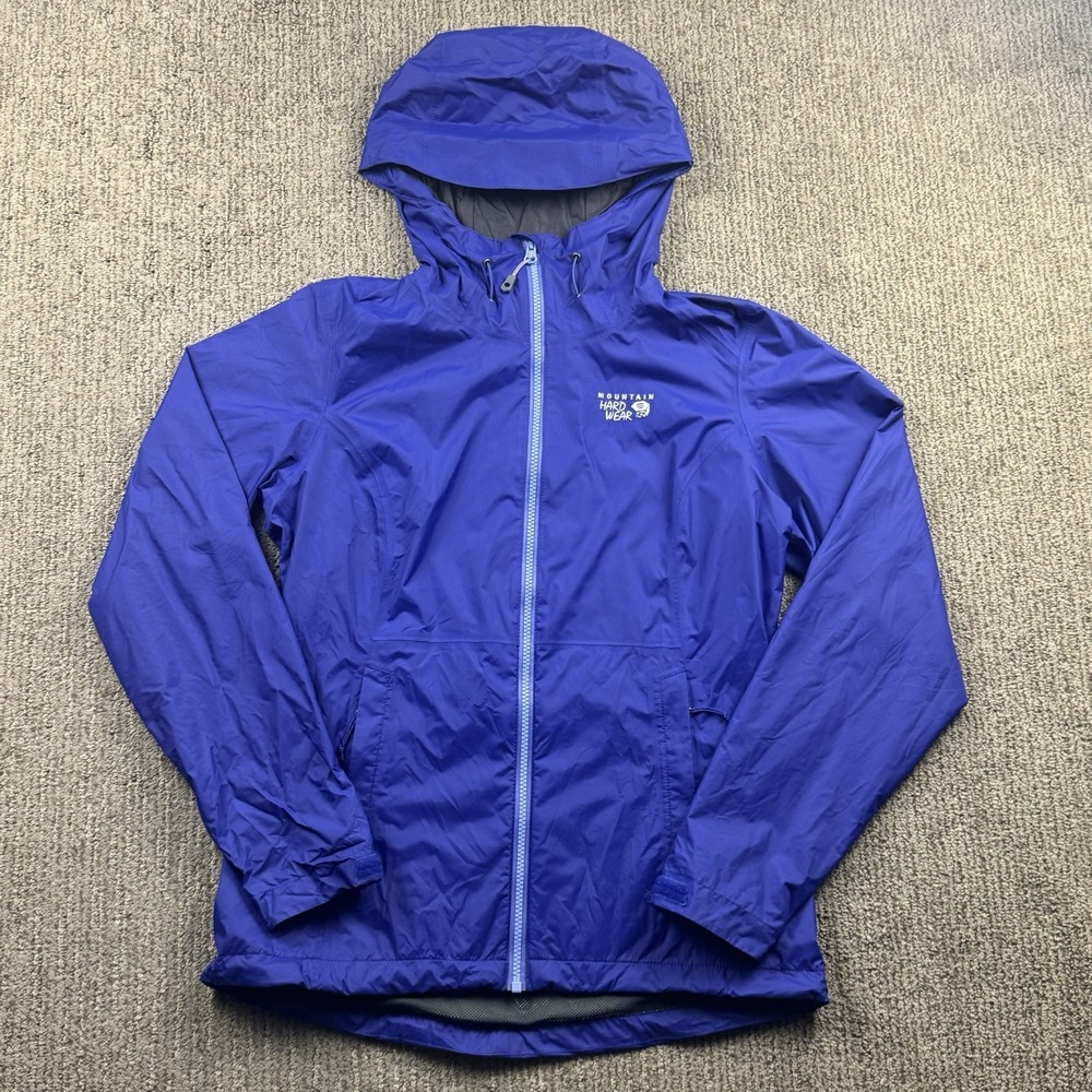 Mountain Hardwear Womens S Rain Jacket Full Zip Hood Purple Blue